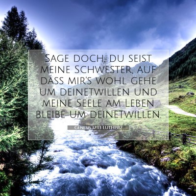 Picture 07 - Genesis 12:13 LUTH1912 - Sage doch, du seist meine Schwester, auf daß - Bible Verse Picture