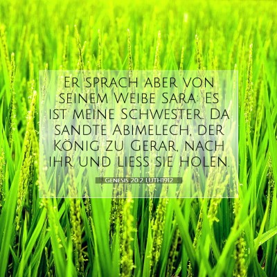 Picture 07 - Genesis 20:2 LUTH1912 - Er sprach aber von seinem Weibe Sara: Es ist - Bible Verse Picture