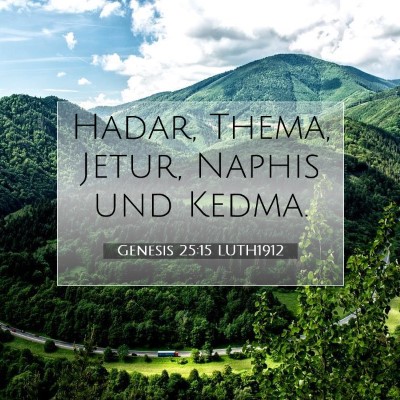 Picture 07 - Genesis 25:15 LUTH1912 - Hadar, Thema, Jetur, Naphis und - Bible Verse Picture