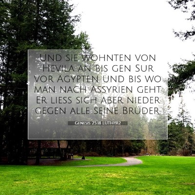 Picture 07 - Genesis 25:18 LUTH1912 - Und sie wohnten von Hevila an bis gen Sur vor - Bible Verse Picture
