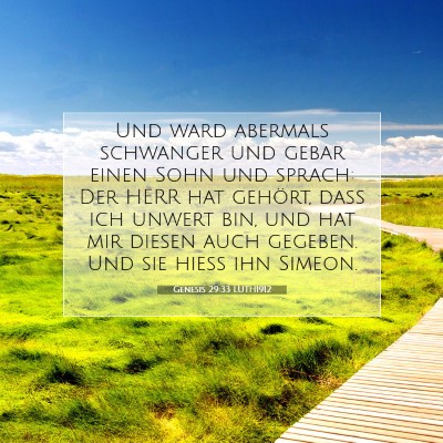 Picture 07 - Genesis 29:33 LUTH1912 - Und ward abermals schwanger und gebar einen Sohn - Bible Verse Picture