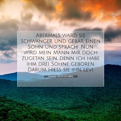 Picture 07 - Genesis 29:34 LUTH1912 - Abermals ward sie schwanger und gebar einen Sohn - Bible Verse Picture