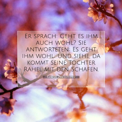 Picture 07 - Genesis 29:6 LUTH1912 - Er sprach: Geht es ihm auch wohl? Sie - Bible Verse Picture