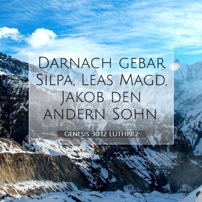 Picture 07 - Genesis 30:12 LUTH1912 - Darnach gebar Silpa, Leas Magd, Jakob den andern - Bible Verse Picture