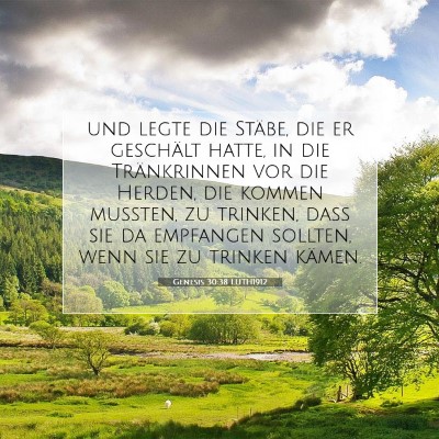 Picture 07 - Genesis 30:38 LUTH1912 - und legte die Stäbe, die er geschält hatte, in - Bible Verse Picture