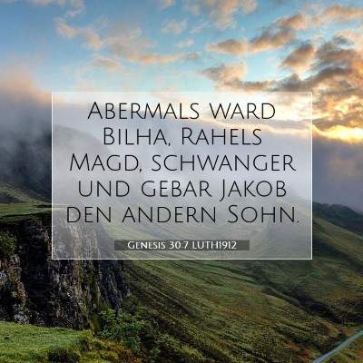 Picture 07 - Genesis 30:7 LUTH1912 - Abermals ward Bilha, Rahels Magd, schwanger und - Bible Verse Picture
