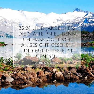Picture 07 - Genesis 32:30 LUTH1912 - 32:31 Und Jakob hieß die Stätte Pniel; denn ich - Bible Verse Picture