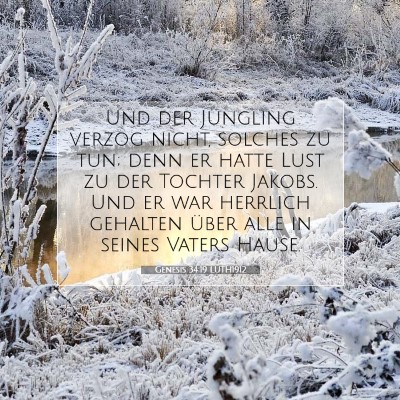 Picture 07 - Genesis 34:19 LUTH1912 - Und der Jüngling verzog nicht, solches zu tun; - Bible Verse Picture