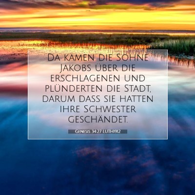 Picture 07 - Genesis 34:27 LUTH1912 - Da kamen die Söhne Jakobs über die erschlagenen - Bible Verse Picture