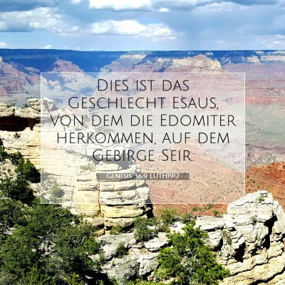 Picture 07 - Genesis 36:9 LUTH1912 - Dies ist das Geschlecht Esaus, von dem die - Bible Verse Picture