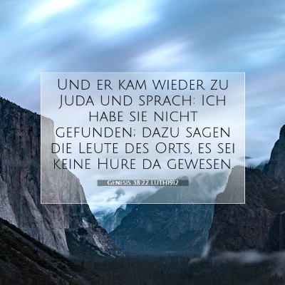 Picture 07 - Genesis 38:22 LUTH1912 - Und er kam wieder zu Juda und sprach: Ich habe - Bible Verse Picture