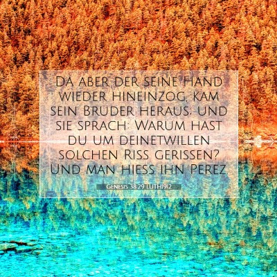 Picture 07 - Genesis 38:29 LUTH1912 - Da aber der seine Hand wieder hineinzog, kam sein - Bible Verse Picture