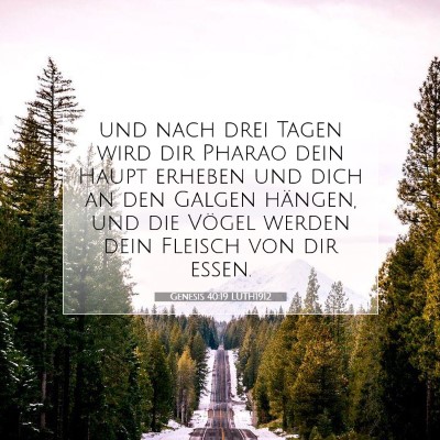 Picture 07 - Genesis 40:19 LUTH1912 - und nach drei Tagen wird dir Pharao dein Haupt - Bible Verse Picture