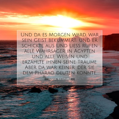 Picture 07 - Genesis 41:8 LUTH1912 - Und da es Morgen ward, war sein Geist bekümmert; - Bible Verse Picture