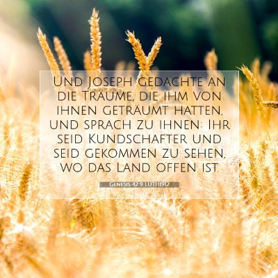 Picture 07 - Genesis 42:9 LUTH1912 - Und Joseph gedachte an die Träume, die ihm von - Bible Verse Picture