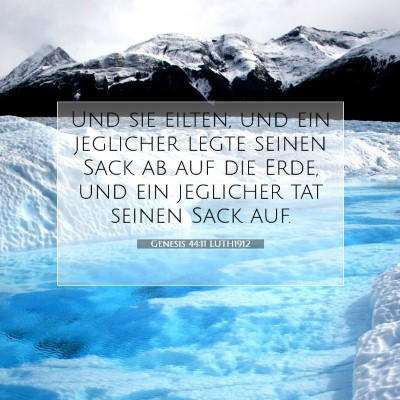 Picture 07 - Genesis 44:11 LUTH1912 - Und sie eilten, und ein jeglicher legte seinen - Bible Verse Picture