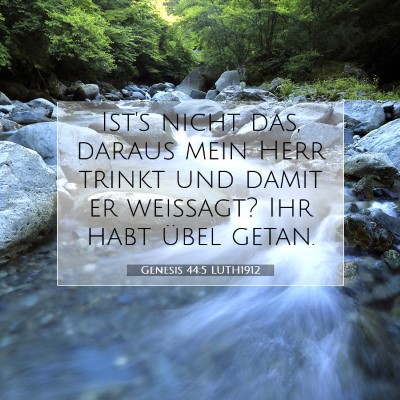 Picture 07 - Genesis 44:5 LUTH1912 - Ist's nicht das, daraus mein Herr trinkt und - Bible Verse Picture
