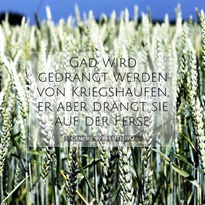 Picture 07 - Genesis 49:19 LUTH1912 - Gad wird gedrängt werden von Kriegshaufen, er - Bible Verse Picture