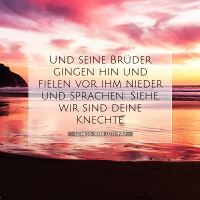 Picture 07 - Genesis 50:18 LUTH1912 - Und seine Brüder gingen hin und fielen vor ihm - Bible Verse Picture
