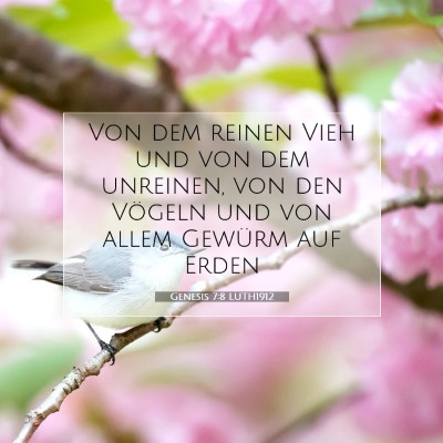 Picture 07 - Genesis 7:8 LUTH1912 - Von dem reinen Vieh und von dem unreinen, von den - Bible Verse Picture