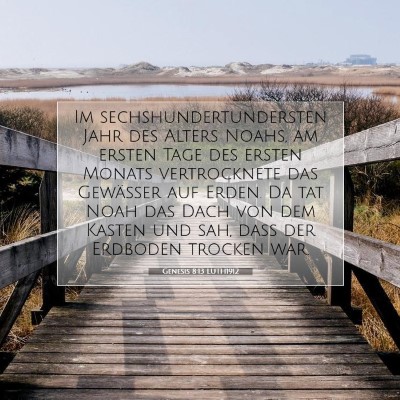 Picture 07 - Genesis 8:13 LUTH1912 - Im sechshundertundersten Jahr des Alters Noahs, - Bible Verse Picture