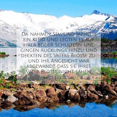 Picture 07 - Genesis 9:23 LUTH1912 - Da nahmen Sem und Japheth ein Kleid und legten es - Bible Verse Picture