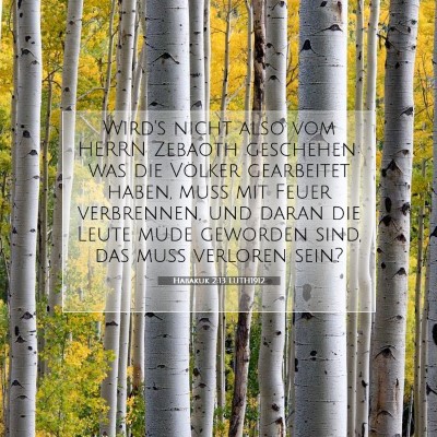 Picture 07 - Habakuk 2:13 LUTH1912 - Wird's nicht also vom HERRN Zebaoth geschehen: - Bible Verse Picture