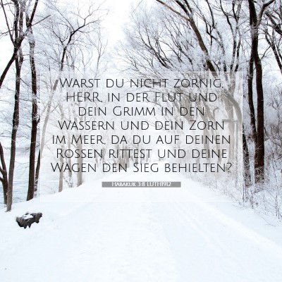 Picture 07 - Habakuk 3:8 LUTH1912 - Warst du nicht zornig, HERR, in der Flut und dein - Bible Verse Picture