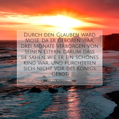 Picture 07 - Hebräer 11:23 LUTH1912 - Durch den Glauben ward Mose, da er geboren war, - Bible Verse Picture
