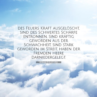 Picture 07 - Hebräer 11:34 LUTH1912 - des Feuers Kraft ausgelöscht, sind des Schwertes - Bible Verse Picture