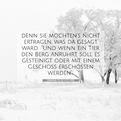 Picture 07 - Hebräer 12:20 LUTH1912 - denn sie mochten's nicht ertragen, was da gesagt - Bible Verse Picture