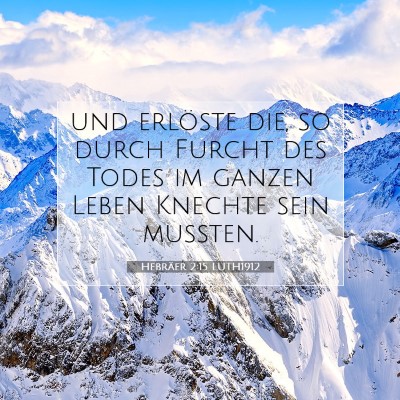 Picture 07 - Hebräer 2:15 LUTH1912 - und erlöste die, so durch Furcht des Todes im - Bible Verse Picture
