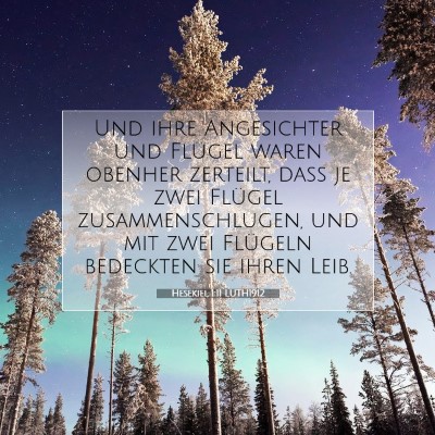Picture 07 - Hesekiel 1:11 LUTH1912 - Und ihre Angesichter und Flügel waren obenher - Bible Verse Picture
