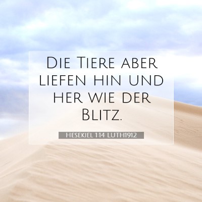 Picture 07 - Hesekiel 1:14 LUTH1912 - Die Tiere aber liefen hin und her wie der - Bible Verse Picture