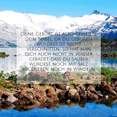 Picture 07 - Hesekiel 16:4 LUTH1912 - Deine Geburt ist also gewesen: Dein Nabel, da du - Bible Verse Picture