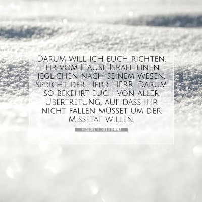 Picture 07 - Hesekiel 18:30 LUTH1912 - Darum will ich euch richten, ihr vom Hause Israel - Bible Verse Picture