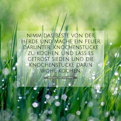 Picture 07 - Hesekiel 24:5 LUTH1912 - nimm das Beste von der Herde und mache ein Feuer - Bible Verse Picture