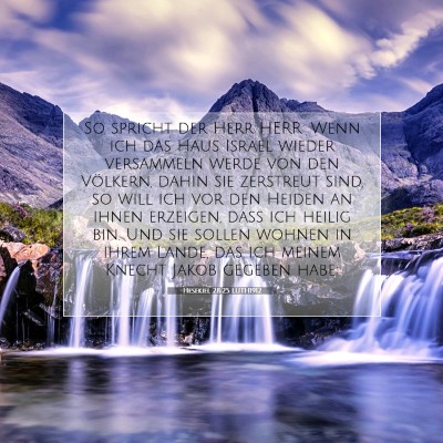 Picture 07 - Hesekiel 28:25 LUTH1912 - So spricht der Herr HERR: Wenn ich das Haus - Bible Verse Picture