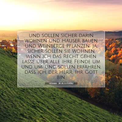 Picture 07 - Hesekiel 28:26 LUTH1912 - und sollen sicher darin wohnen und Häuser bauen - Bible Verse Picture