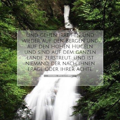 Picture 07 - Hesekiel 34:6 LUTH1912 - Und gehen irre hin und wieder auf den Bergen und - Bible Verse Picture