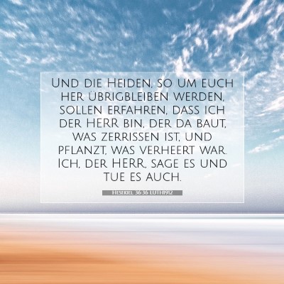 Picture 07 - Hesekiel 36:36 LUTH1912 - Und die Heiden, so um euch her übrigbleiben - Bible Verse Picture