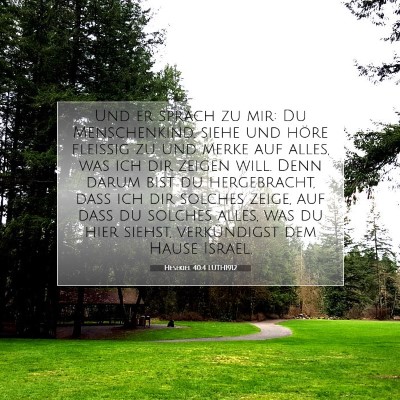 Picture 07 - Hesekiel 40:4 LUTH1912 - Und er sprach zu mir: Du Menschenkind, siehe und - Bible Verse Picture