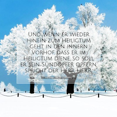 Picture 07 - Hesekiel 44:27 LUTH1912 - Und wenn er wieder hinein zum Heiligtum geht in - Bible Verse Picture