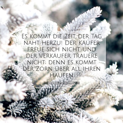 Picture 07 - Hesekiel 7:12 LUTH1912 - Es kommt die Zeit, der Tag naht herzu! Der - Bible Verse Picture