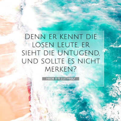 Picture 07 - Hiob 11:11 LUTH1912 - Denn er kennt die losen Leute, er sieht die - Bible Verse Picture