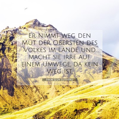 Picture 07 - Hiob 12:24 LUTH1912 - Er nimmt weg den Mut der Obersten des Volkes im - Bible Verse Picture