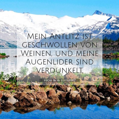 Picture 07 - Hiob 16:16 LUTH1912 - Mein Antlitz ist geschwollen von Weinen, und - Bible Verse Picture