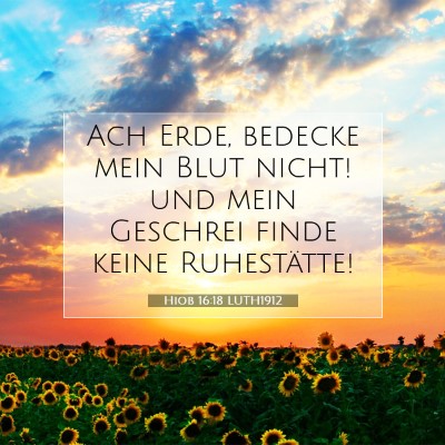 Picture 07 - Hiob 16:18 LUTH1912 - Ach Erde, bedecke mein Blut nicht! und mein - Bible Verse Picture