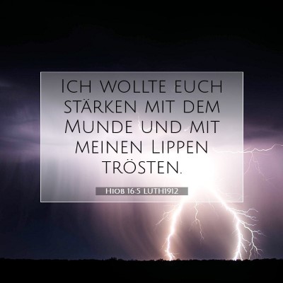 Picture 07 - Hiob 16:5 LUTH1912 - Ich wollte euch stärken mit dem Munde und mit - Bible Verse Picture