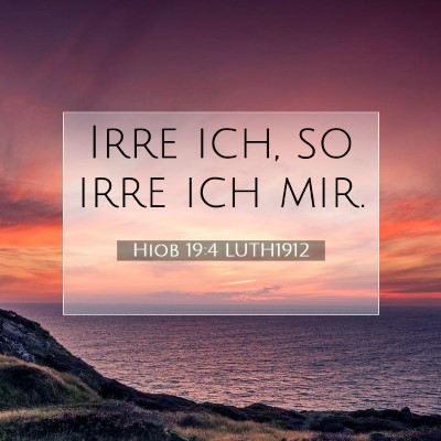Picture 07 - Hiob 19:4 LUTH1912 - Irre ich, so irre ich - Bible Verse Picture